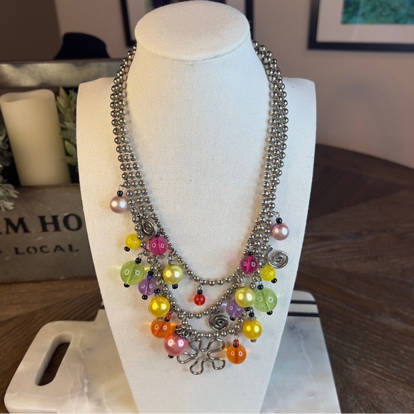 Colorful Beaded Necklace perfect for Spring/Summer - Picture 1 of 8